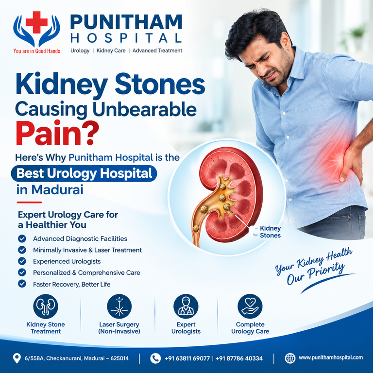 Read more about the article Kidney Stones Causing Unbearable Pain? Here’s Why Punitham Hospital is the Best Urology Hospital in Madurai