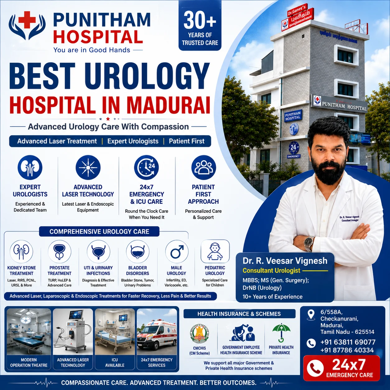 You are currently viewing Best Urology Hospital in Madurai | Advanced Kidney & Urology Care at Punitham Hospital